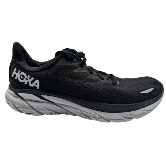 Hoka One One Shoes - Hoka One One Clifton 8 Women’s Sz 9 Black White Running Shoes Lightweight